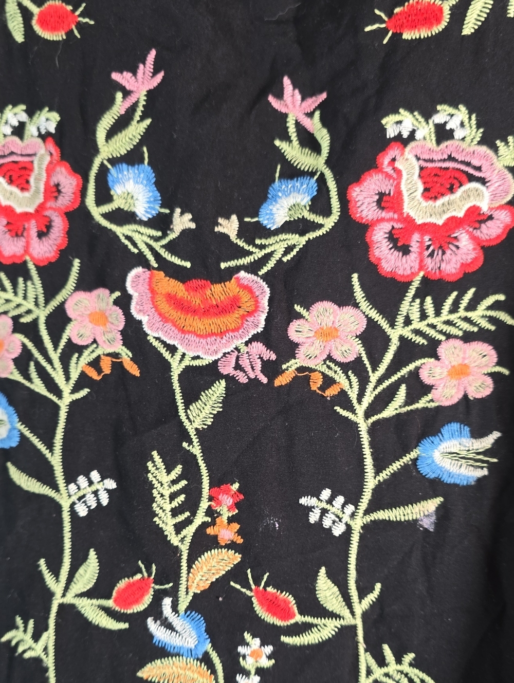 Philosophy Black Floral Embroidered Long-Sleeve Tunic Dress - Picture 5 of 8